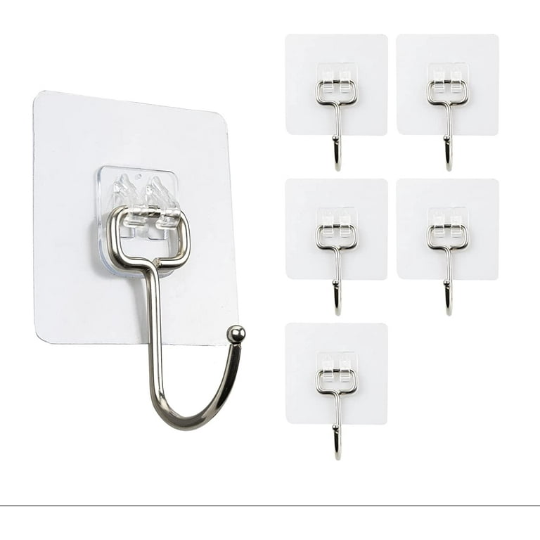 Large Adhesive Hooks 33Ibs (Max), Applicable to Kitchen, Bathroom, Home and  Office, Multifunctional Wall Hooks Waterproof, Oilproof and Rust Proof, 6