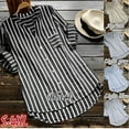 thumbnail image 2 of SUNSIOM Women Retro V Neck Long Sleeve Casual Loose Baggy Tunic Tops Blouse Plus Size, 2 of 3