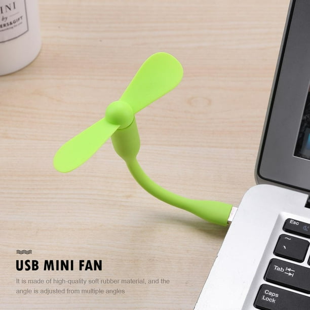 Mini ventilador USB flexible portátil para banco de energía/portátil Gadget de verano (verde)