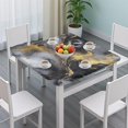 thumbnail image 3 of Black White Gold Marble Pattern Square Fitted Tablecloth with Elastic Edge,Square Table Cover,Washable Elastic Table Cover for Home Kitchen Party Decor 36"x36", 3 of 6