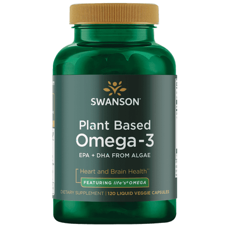 Swanson Plant Based Omega-3 - Featuring life's Omega 330 mg 120 Liq Vegcap