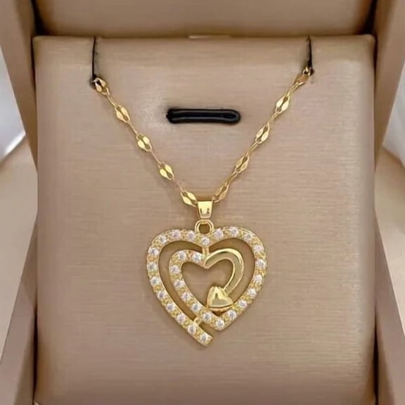 Round Cut Women's Heart Pendant 2.00Ct Simulated Diamond 14K Yellow Gold Plated
