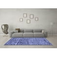 thumbnail image 3 of Ahgly Company Machine Washable Indoor Square Solid Blue Modern Area Rugs, 3' Square, 3 of 4
