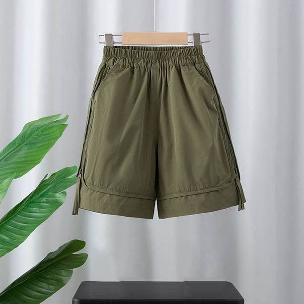 Pantalones cortos informales de trabajo de color liso para niños, pantalones finos y holgados de longitud media de verano para niños, pantalones cortos para bebés, pantalones de algodón para niños