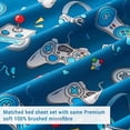 thumbnail image 6 of Viviland Kids Bed Sheet Set, 4-Piece Full Size Sheets, Microfiber Fitted Sheet with 15 Inches Deep Pocket and Corner Straps, Breathable & Silky Soft Game Controller Printed Sheet and Pillowcase Sets, 6 of 7