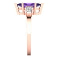 thumbnail image 3 of Clara Pucci 14K Rose Gold 2ct Amethyst Three-Stone Ring for Women, 3 of 7