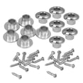 thumbnail image 2 of FRCOLOR Guitar Tuner Bushing 2 Sets Semiclosed Guitar Tuner Conversion Bushing Adapter Ferrules Guitar Tuner Bushings with Mounting Screws,0.59"X0.59"X0.31", 2 of 4