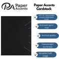 thumbnail image 7 of PA Paper Accents Heavyweight Smooth Cardstock 8.5" x 11" Black Suede, 100lb colored cardstock paper for card making, scrapbooking, printing, quilling and crafts, 25 piece pack, 7 of 7
