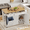 White, variant on Towallmark 60-Inch Large Kitchen Island Table on Wheels with Drop Leaf & Power Outlet, Mobile Kitchen Cart with Storage Cabinet, 2 Drawers and Towel Holder, Black