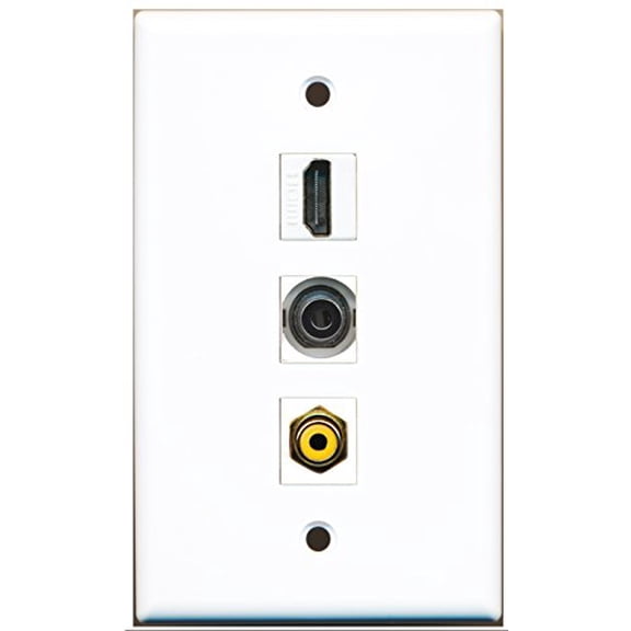 RiteAV - 1 Port HDMI and 1 Port RCA Yellow and 1 Port 3.5mm Wall Plate