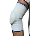 thumbnail image 3 of Alpha Medical Visco-Elastic Padded Elbow Support Brace (Medium White w/ Blue Trim), 3 of 5