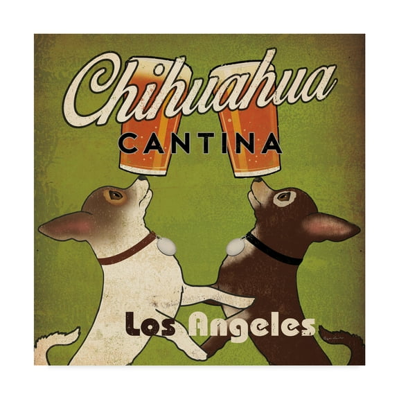 Trademark Fine Art 'Double Chihuahua Crop Los Angeles' Canvas Art by Ryan Fowler