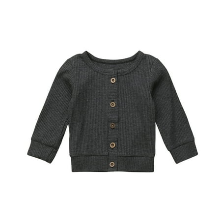 

Newborn Baby Girl Boy Clothes Knitted Sweater Cardigan Knitwear Coat Jacket Long Sleeve Solid Color Tops