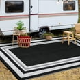 thumbnail image 6 of Twister.CK Outdoor Rug 8' x 10' Waterproof Patio Rug, Reversible Plastic Outside Carpet Storage Bag, for RV Camping Deck Balcony Porch, Black & White, 6 of 8