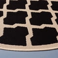 thumbnail image 3 of Safavieh Courtyard Amber Geometric Indoor/Outdoor Area Rug, Black/Beige, 5'3" x 5'3" Round, 3 of 12