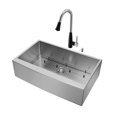 thumbnail image 5 of Vigo All-in-One 36" Stainless-Steel Farmhouse Kitchen Sink and Milburn Stainless-Steel/Matte Black Faucet Set, 5 of 7