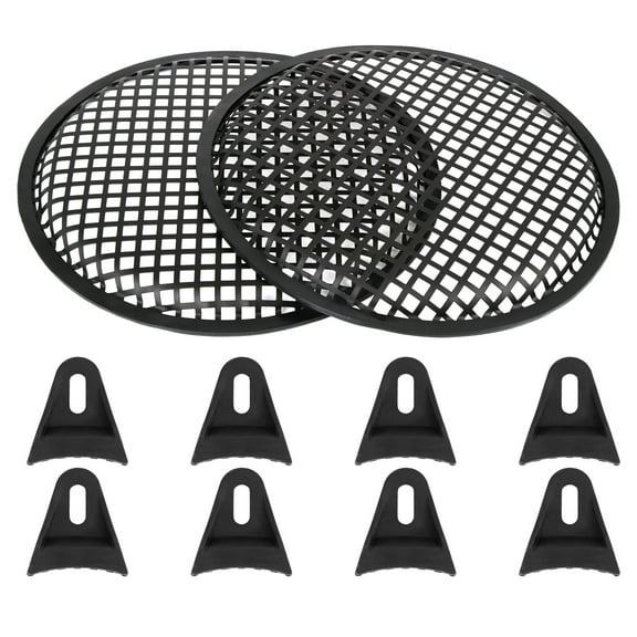 2pcs 10 Inch Car Audio Speaker Cover Metal Mesh Subwoofer Grill Horn Guard with 8 Clips