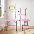 thumbnail image 3 of PawHut Table de Toilettage pour Chien Réglable avec 2 Élingues de Sécurité, Rose, 3 of 10