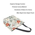 thumbnail image 3 of FORMRS Womens Canvas Tote Bag with Zipper Inner Pocket Shoulder Handbag, Red and White Floral Pattern, 3 of 7