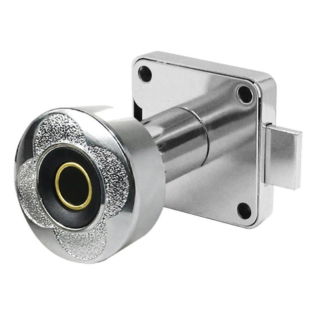 ziyahi Serrure de Tiroir Intelligente à Empreinte Digitale pour Vol Serrure Biométrique d'Armoire Casier Maison Bureau Garde-Robe Argent 32 mm