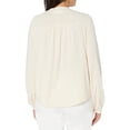 thumbnail image 2 of LUCKY BRAND Womens Beige Gathered Button Front Pintucked Heather Cuffed Sleeve V Neck Top XL, 2 of 2