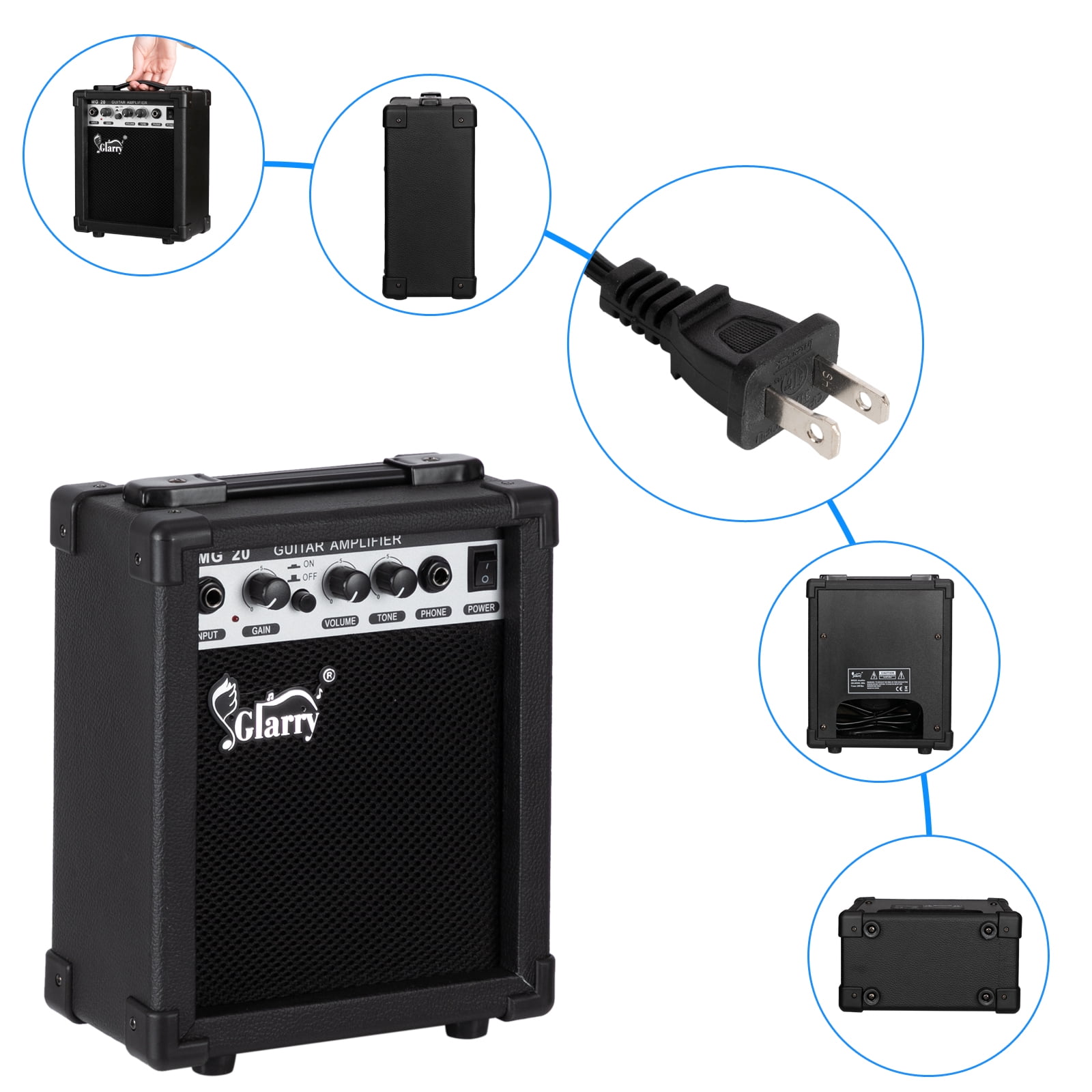 Private Jungle Cutaway Guitar, Fingerboard Electric Guitar with 20W Amplifier Bag Strap Plectrum Connecting Wire Spanner Tool,Sunset Color