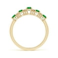 thumbnail image 2 of ANGARA Natural Five Stone 1 ct Emerald and Diamond Wedding Ring in 14K Yellow Gold for Women (Size-5x3mm) | May Birthstone, Birthday, Anniversary, Jewelry Gift for Women | Natural Emerald Ring, 2 of 9