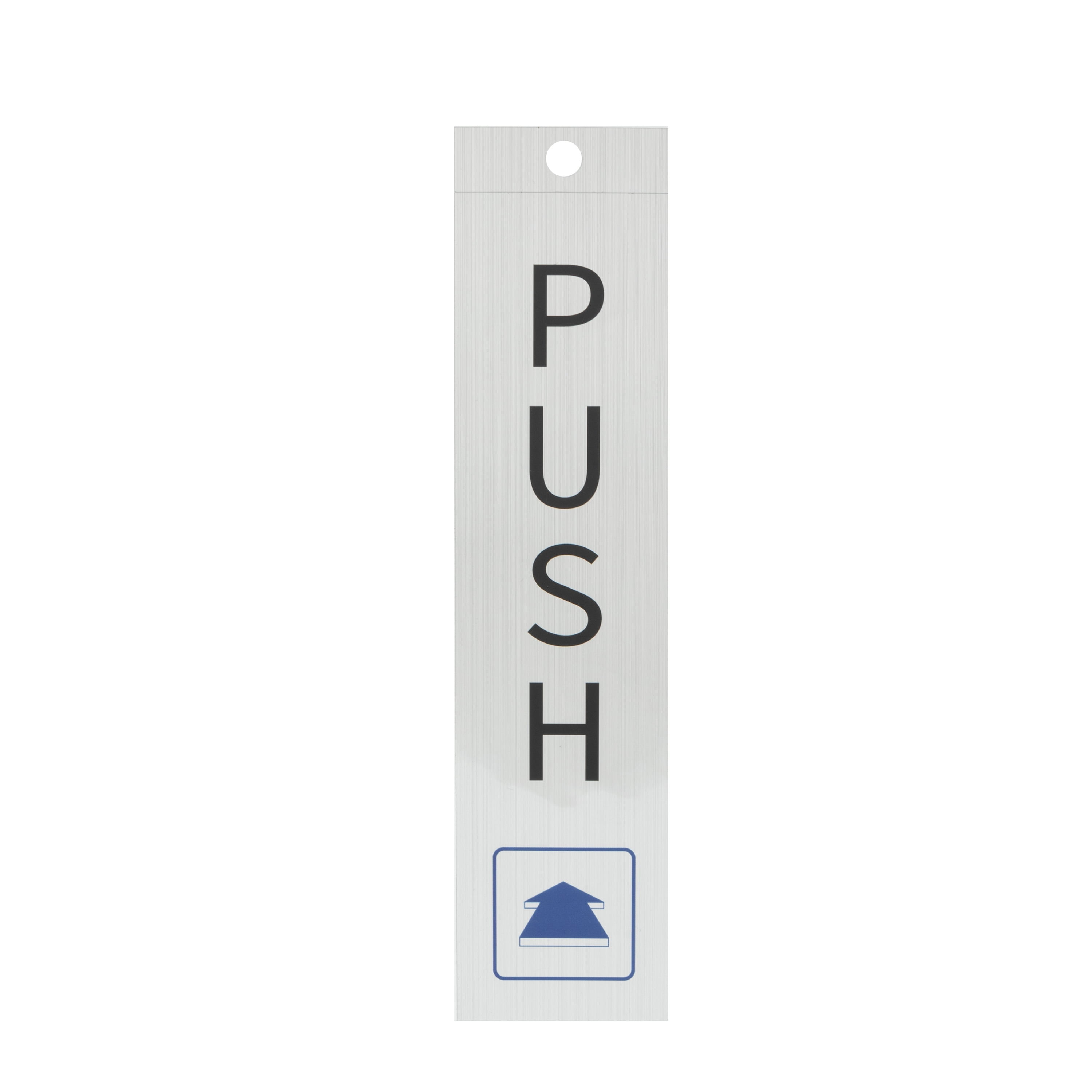 (6 pack) Pen+Gear PUSH Door Sign, 2x8" - Silver, Clear Text & Symbol, Made from Tear-Resistant Mylar