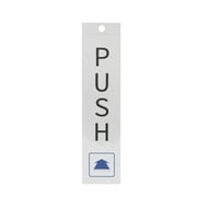 Pen+Gear PUSH Door Sign, 2x8" - Silver, Clear Text & Symbol, Made from Tear-Resistant Mylar