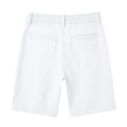 thumbnail image 5 of Women's Stretch Twill Bermuda Shorts with Pockets, Elastic Waist Casual Hiking Walking Athletic Shorts, 100% Polyester | VerBelle,White S, 5 of 9