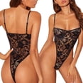 thumbnail image 4 of Lencería sexy para mujer, espalda abierta, diseño de correa, mono, mono de malla de encaje, negro, L Inevent XX000168-07, 4 of 7