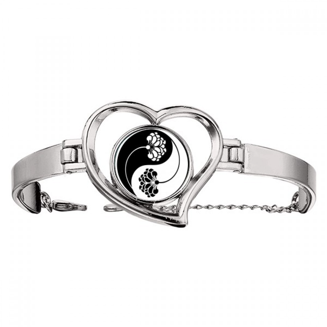 El budismo budista Yin Yang flor Pulsera pulsera de joyería en forma de corazón Unbranded M
