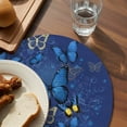 thumbnail image 3 of Blue Butterfly Round Placemats Set of 8 for Dinning Tables,Heat-proof Braided Table Mats 13 Inch,Farmhouse Modern Nature Animals Art Washable Place Mat for Kitchen Restaurant Party Table Decor, 3 of 9