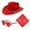 Red, variant on Cowgirl Costume for Women, Bling Cowboy Hat with Heart Glasses Bandana, Carnival Dress up Supplies, 3 PCS Cowgirl Pack for Parties