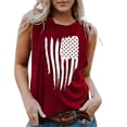 thumbnail image 2 of Wang6 American Flag Tank Tops for Women Patriotic Shirt USA Flag Stars Stripes Print Sleeveless T-Shirt 4th of July Tee Shirts 0429liRed1 M, 2 of 4