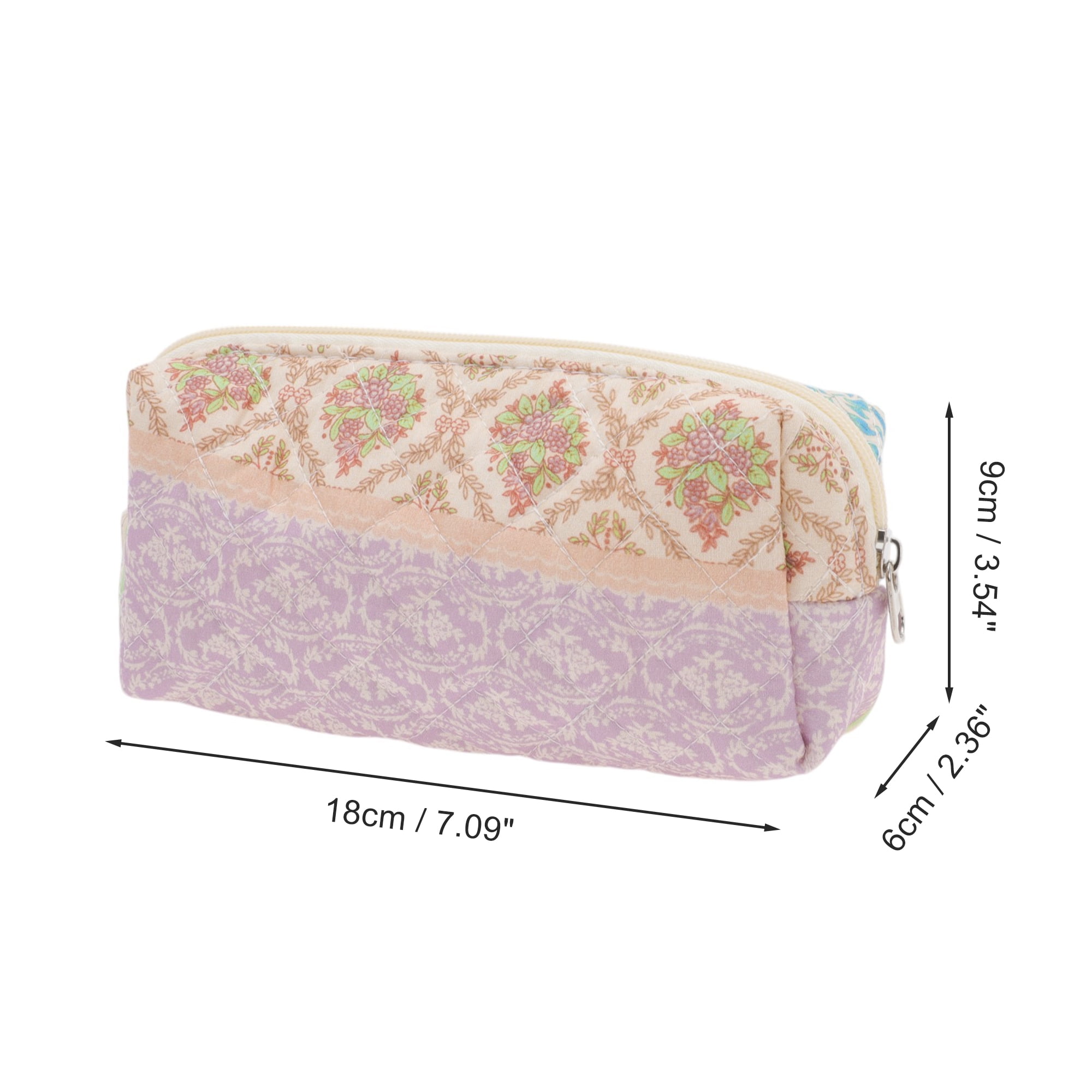 Unique Bargains Portable Ditsy Floral Handheld Quilting Makeup Bag Colorful 1 Pc