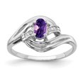 thumbnail image 1 of Solid 14k White Gold Simulated Amethyst CZ Ring, 1 of 1
