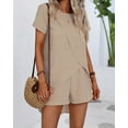 thumbnail image 4 of MORTTIC Women's 2-Piece Summer Lounge Set, Casual Short Sleeve Top and Shorts Matching Outfit, XL, 4 of 7
