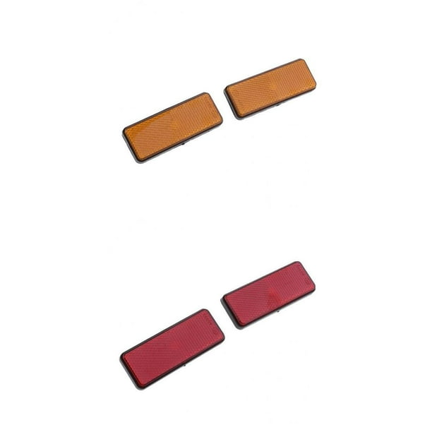 2 Pares de Reflectores Universales Yotijar Para Motocicleta Scooter Bicicleta Cuatrimoto Color Amarillo y Rojo Reflectores Rectangulares