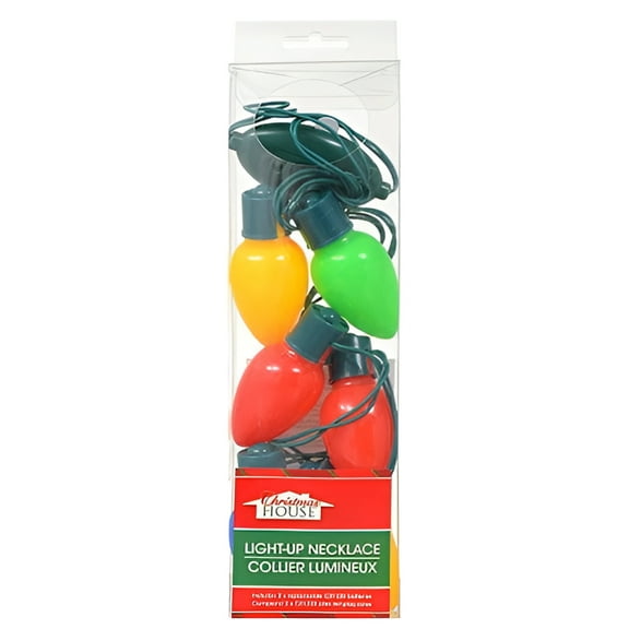 Christmas House Battery-Operated Large 6-Bulb Christmas Light Necklaces