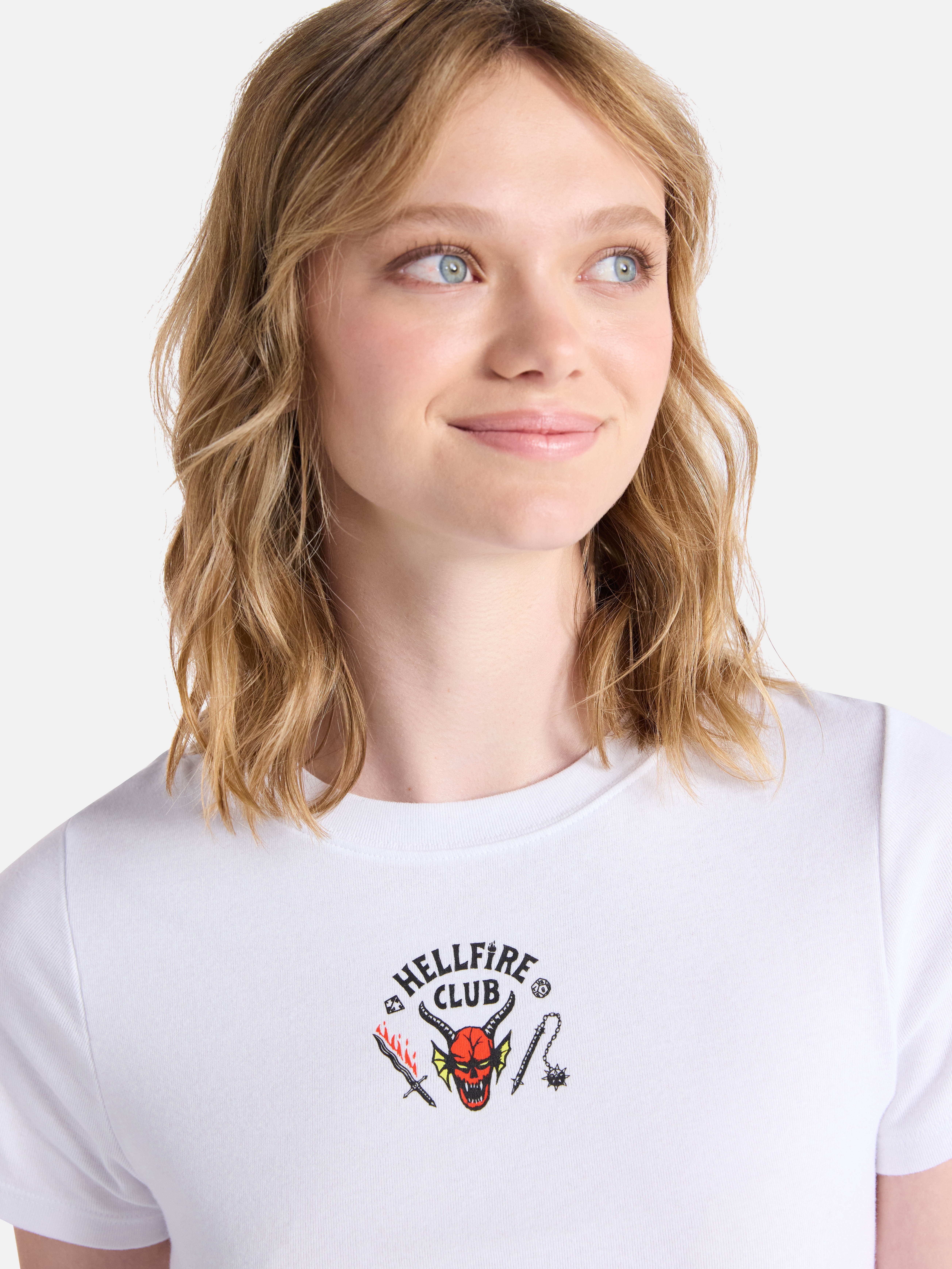 Netflix Stranger Things Cotton Graphic Baby Tee from No Boundaries, Women’s