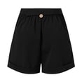 thumbnail image 3 of BOOMNY Womens Casual Shorts Elastic Wasit Baggy Shorts For Women Solid Color Lightweight Loose Fit Cozy Summer Dailywear, 3 of 3