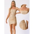 thumbnail image 2 of DARING DIVA Cocktail Wedding Sleeveless Sparkly Mini Dress M Champagne Gold, 2 of 6