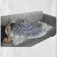 thumbnail image 5 of Blue Mandala Soft Flannel Fleece Blanket, Detailed Intricate Meditative Floral Inspired Circular Motif Pattern, Cozy Plush for Indoor and Outdoor Use, 50" x 60", Night Blue and White, by Ambesonne, 5 of 5