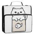 thumbnail image 5 of FORMRS Zipper Binder with Shoulder Strap 2-inch Ring 500 Sheet Capacity File Bag, Beige Chubby Cat, 5 of 5