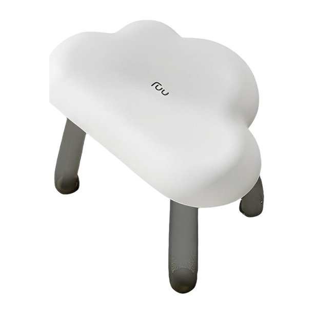 Naiovety Taburete pequeño de nube bonita de dibujos animados, patas transparentes, zapatos para cambiar de casa, taburetes bajos, juegos de Conjuntos de muebles de sala de estar Blanco