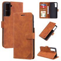 Dteck Smartphone Wallet Flip Case for Samsung Galaxy S23 FE Case, Shockproof Folio Kickstand Card Slot Magnetic PU Leather Protect Folio Cover RFID Blocking Protection Case Flip Case,Brown