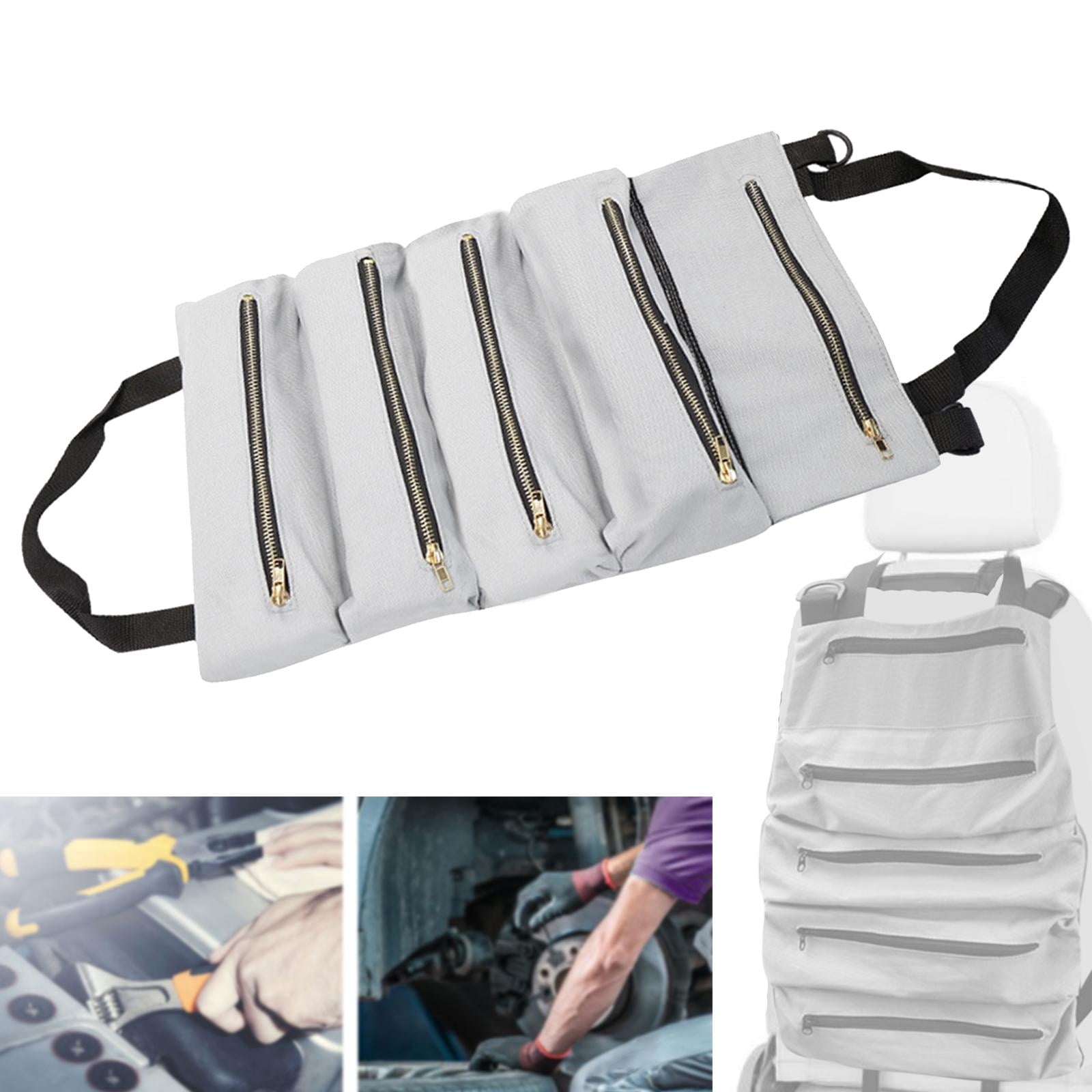 Wrench Tools Pouch Collapsible Roll up Tool Bag Small Tool Bag for Carpenter grey