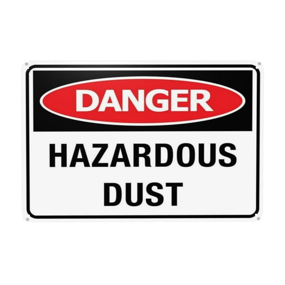 Danger Hazardous Dust Aluminum Tin Sign Warning Metal Sign Vintage Sign Wall Decor for Home Farm Bar Coffee Shop Club Decoration 8x12 Inch