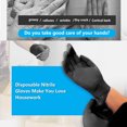 thumbnail image 6 of SOATUTO Disposable Gloves,Kitchen Gloves,All-Purpose Industrial Disposable Gloves Latex Free,Powder Free,For Food Handling,First Aid,Cleaning,Gardening,Crafting,100 Gloves Per Box(SANEK,Black-M), 6 of 7